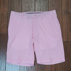ProTour Pink & White Checkered Flat Front Shorts size 32
